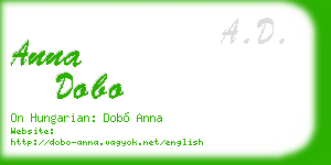 anna dobo business card